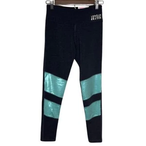 NWT Mackenzie Ziegler for Justice Active High Waist Leggings | Gray Teal Size 16 - Picture 1 of 6