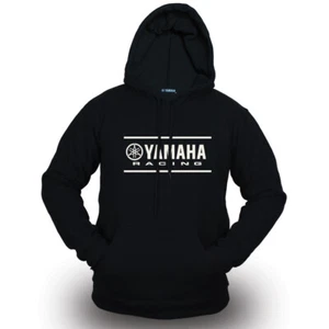 Genuine Yamaha Motorcycle Racing Extreme Biker Motocross SBK Black Hooded Hoodie - Picture 1 of 5