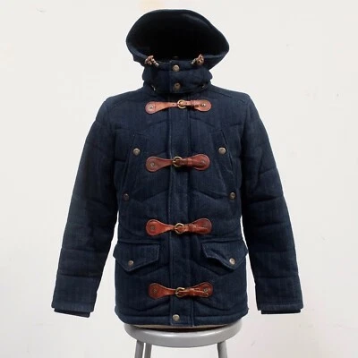 Jack & Jones Quilted Parka Jacket Hooded Leather Trim - Image 1 of 4