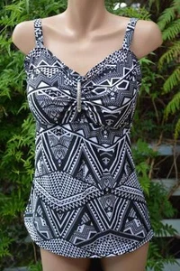 NEW Autograph Gem Front Tankini Swimsuit TANKINI Top Only Size 14. B & W $69.99 - Picture 1 of 1