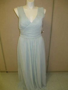 BariJay Chiffon Dress Gown Misty Blue Size 16 Formal Dress Gown Prom Bridal  - Picture 1 of 6
