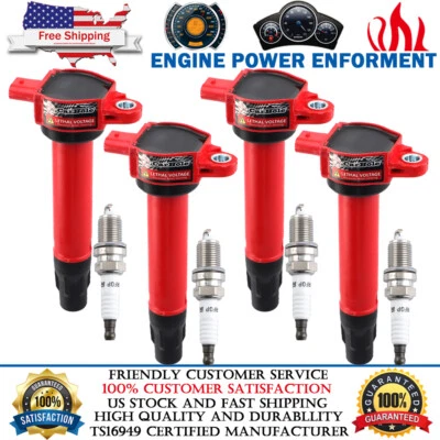 4Pack Ignition Coils & Spark Plugs for Dodge Jeep Journey Compass 2.4L 4606824AB - Image 1 of 4