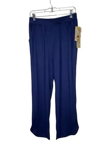 Pantalones de salón MUK LUKS punto mantequilla pétalo dobladillo A461721 azul talla pequeña NUEVO - Imagen 1 de 8