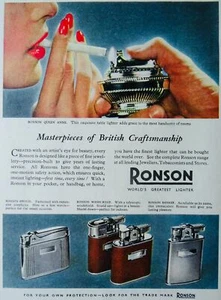 Advertisement Illustration RONSON - THE WORLDS GREATEST LIGHTER c1951 - Picture 1 of 2