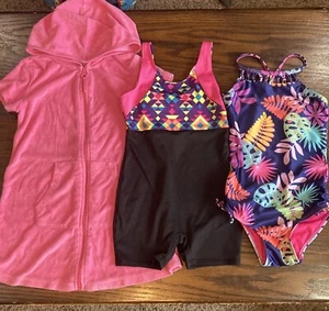 LESEN Mädchen Größe XS 4/5 Einteiler Badeanzüge Bademode Sommer Paket Cover-up - Bild 1 von 22