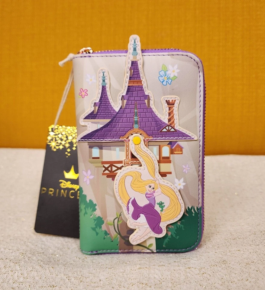Cartera Loungefly Disney Enredada Rapunzel Oscilante Desde Torre Cremallera Alrededor NUEVA Foto 1 de 4