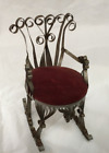 1950s rococo boudoir Vintage Tin Can Pin Cushion Folk Art Rocking Chair  B