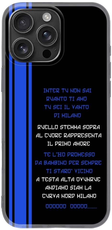 Cover Tifosi Inter Samsung morbida TPU coro te l'ho promesso da bambino - Immagine 1 di 1