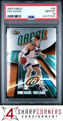 2003 FINEST #26 PAU GASOL GRIZZLIES HOF POP 6 PSA 10 - Image 1 of 2