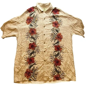 Morro Bay Shirt Mens Large Floral Hawaiian Costal AOP Beachy Vacation Button Up - Picture 1 of 6