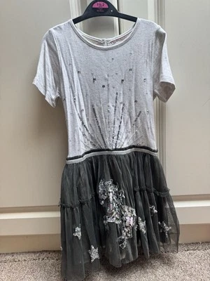 Girls Monsoon Unicorn Party Dress Age 9-10 Tulle Skirt With Cotton Sleeves Bnwt - Image 1 of 2