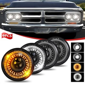 4PCS 5.75" 5-3/4" Round LED Headlights for GMC C15/C1500 1961-1972 Pickup C2500 - Bild 1 von 11