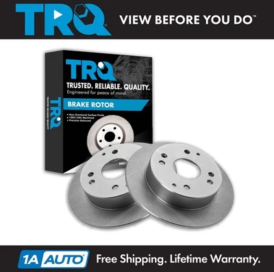 TRQ Rear Brake Rotors Set Solid For 1998-1999 Acura CL 1998-2002 Honda Accord - Image 1 of 4