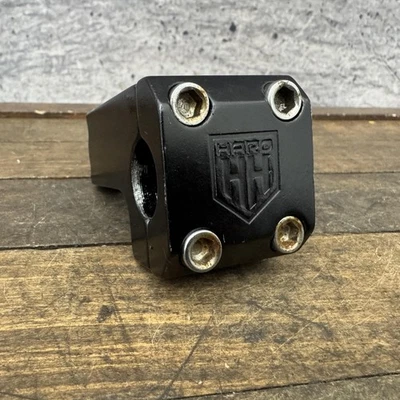 Vástago de bicicleta Haro HH BMX negro 22,2 mm 28,6 1 1/8 sin rosca carga frontal de la vieja escuela Foto 1 de 4