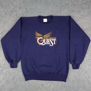 Vintage Columbus Quest Sweater Mens Medium Blue Sweatshirt ABL WNBA Ohio 90s - Picture 1 of 11