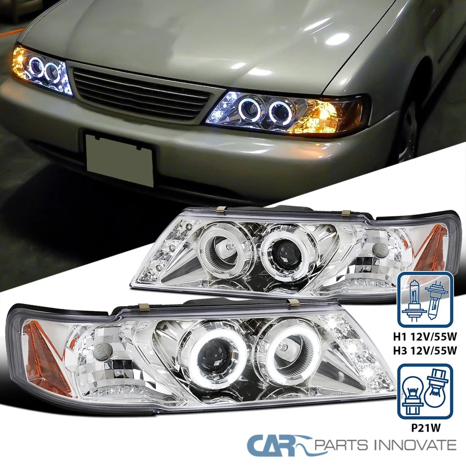 Fits 95-99 Sentra 200SX Clear LED Halo Projector Headlights Left+Right Foto 1 de 4