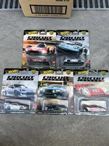 Hot Wheels Premium Circuit Legend Brand New Set Of 5 In Hand Uk Ferrari Porsche - Picture 1 of 6