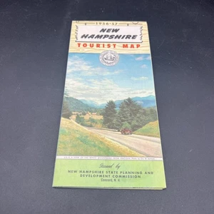 Vintage State of New Hampshire Official Tourist Road Map 1956-1957 - Picture 1 of 10