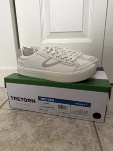 Tretorn “Serve” Women’s Fun Retro Blast Fashion Sneaker (White & Gray) Size 7 - Picture 1 of 7