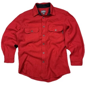 Woolrich Wool Flannel Shirt Button Down Red Heavyweight Men’s Medium - Picture 1 of 6