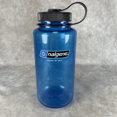 Botella de agua de boca ancha azul Nalgene 32 OZ Foto 1 de 4