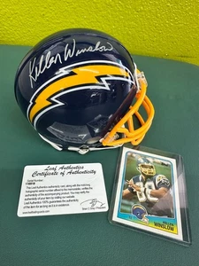 Kellen Winslow San Diego Chargers Autograph Leaf signed mini football helmet - Picture 1 of 6