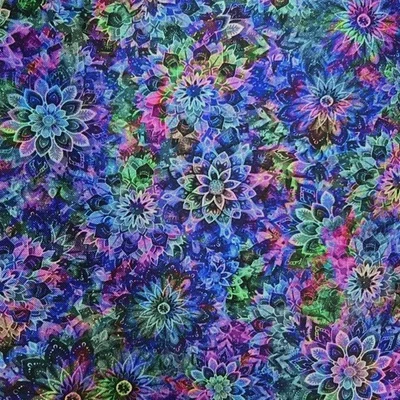 Tecido Dancing Dahlias 45" de largura premium 100% algodão impressão digital cor 16 - Imagem 1 de 3