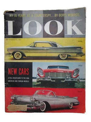 Vintage Look Magazine November 26, 1957 Cover New Cars 1958 American & Foreign - Image 1 of 2