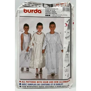 Burda Kids 9878 Girls Formal, Flower Girl Dress Sewing Pattern, Sz. 7-8-9-10-11 - Picture 1 of 2