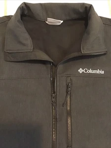 Columbia Jacket Mens Large Dark Gray Softshell Great Condition - Picture 1 of 8
