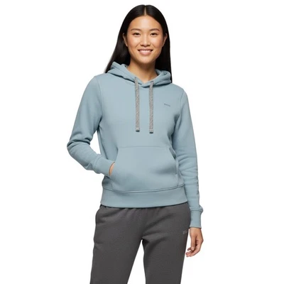 prAna Fleece Hoodie Womens Large Pullover Blue Embroidered Logo Cotton Blend - Image 1 of 4