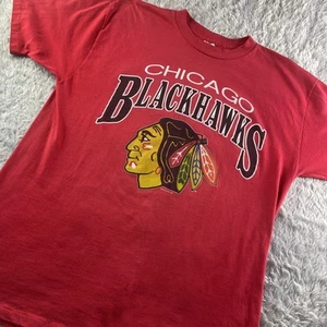 Vintage Chicago Blackhawks Shirt Herren Extra Large Rot 80er Einzelnaht Hockey - Bild 1 von 9
