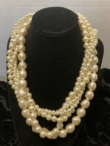 Napier 5 Strang Kunstperlen Vintage Halskette 16 Zoll Halsband Stil - Bild 1 von 11