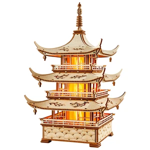 Wood Trick Harmony Tower Wooden 3d Mechanical Model Kit Puzzle Toy Gift - Picture 1 of 7