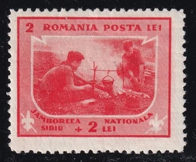 Rumania - MI 440 / Scott B34 - 1932 Camp Fire Single de Boy Scout set, MNH Foto 1 de 2