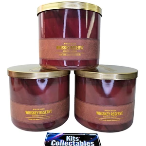 Bath & Body Works - Whiskey Reserve - Large 3 Wick Candle 14.5 oz x3 NEW - Picture 1 of 4