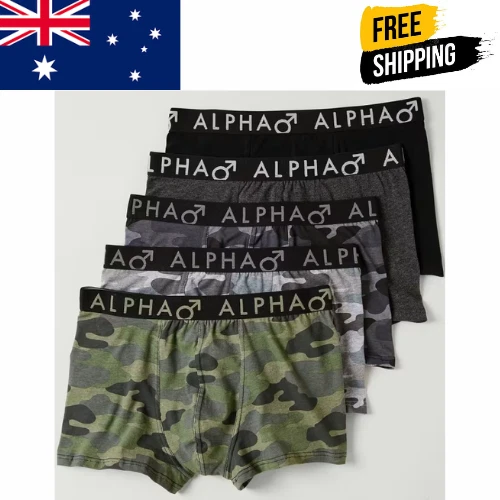 Alpha mens 5 pack Camo print trunks - image 1 of 1