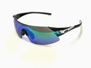 Tifosi Optics Podium XC Sunglasses Black & White, Clarion Green Lenses, #296 - Picture 1 of 11