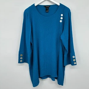 Ali Miles Tunic Top Shirt Blouse 1X Stretch Crinkle Lagenlook Boho Artsy New - Picture 1 of 14