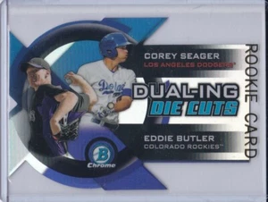 COREY SEAGER ROOKIE CARD Bowman Chrome Duel DIE-CUTS RC Baseball 2014 DODGERS! - Picture 1 of 2