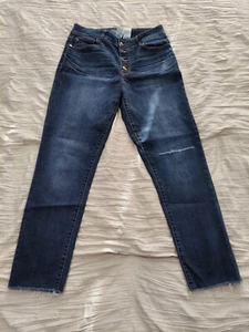 Time And Tru Women's Size 8 Blue Skinny High Rise Dark Wash Stretch Denim Jeans - Picture 1 of 7