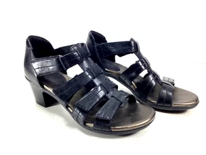 Aravon CH1210 Women's Medici ll Gladiator Black Dress Shoe Sandal Size 9 B - Picture 1 of 10