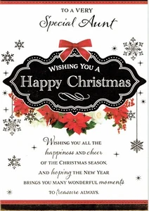 TARJETA NAVIDAD TÍA ESPECIAL, Tarjeta Calidad Diseño Floral - Imagen 1 de 3