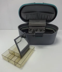 Samsonite Vanity Case Vintage 90s Grey Hard Shell Code Lock Make Up Storage - Picture 1 of 12