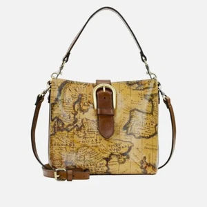Bolso Bandolera Patricia Nash Cuero IRVING Hebilla Bolso de Hombro Mapa Europeo - Imagen 1 de 13