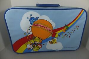 Vintage Rainbow Brite Travel Bag Suitcase Blue Hot Air Balloon