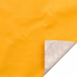 Boat Fuzzy Back Vinyl | Faux Leather Bright Gold Yellow 54 Inch (YD) - Picture 1 of 3