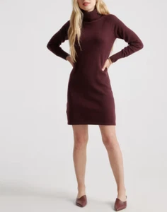 Neu mit Etikett Small Quitte mongolisches Kaschmir Rollkragen Pulloverkleid burgunderrot NEU 119 $ - Bild 1 von 3