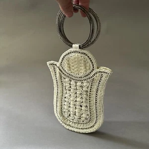 Vintage Armband Perlen Strass Abend Geldbörse Tasche Geldbörse Handy Muscheln Perlen - Bild 1 von 8