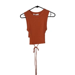 Camiseta sin mangas recortada Elodie para mujer talla pequeña lazo naranja óxido Y2K - Imagen 1 de 7